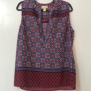 LUCY & LAUREL sleeveless blouse. Size Large.